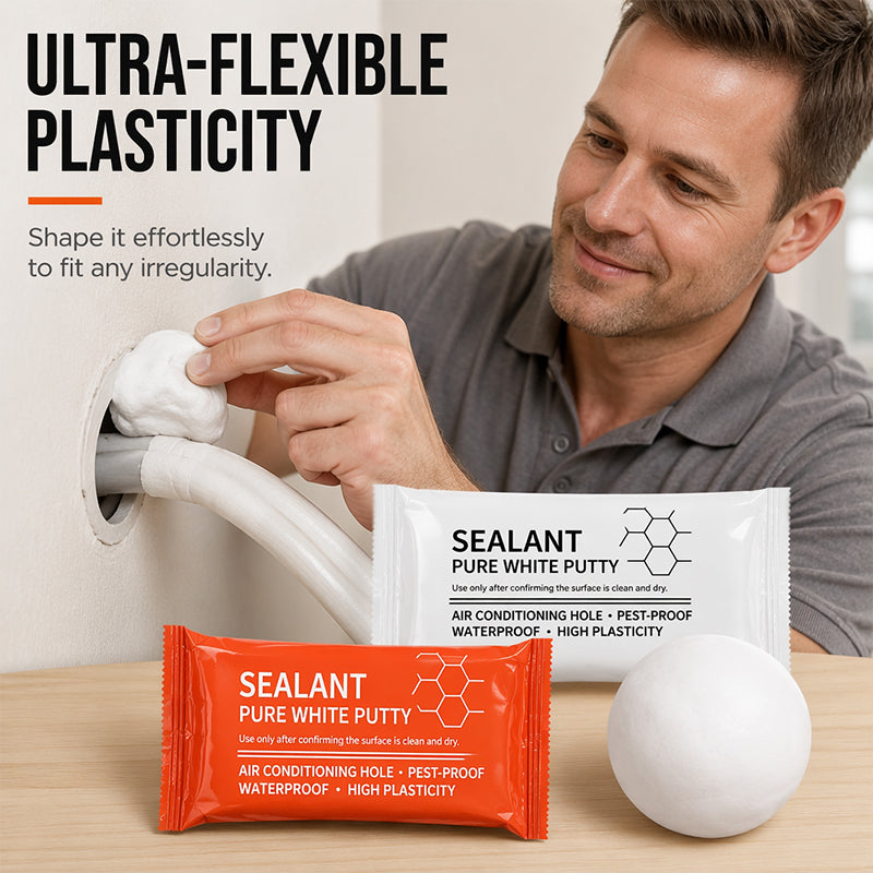 🧱 Wodoodporny uszczelniacz szczelin w ścianach do rur klimatyzacyjnych — 10 sztuk formowalnego uszczelniacza do szczelin w ścianach i otworów w rurach | Aplikacja bez użycia narzędzi