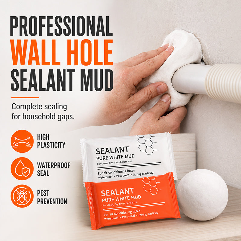 🧱 Wodoodporny uszczelniacz szczelin w ścianach do rur klimatyzacyjnych — 10 sztuk formowalnego uszczelniacza do szczelin w ścianach i otworów w rurach | Aplikacja bez użycia narzędzi